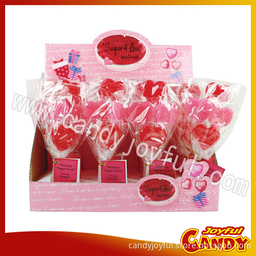 Strawberry Flavored Lollipop Heart Candies